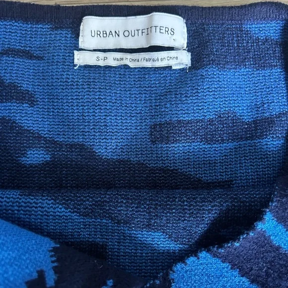 Urban Outfitters Blue Zebra Print Knit Halter Mini Dress Size S - Picture 7 of 7